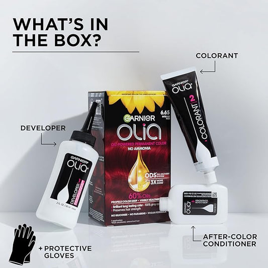 Garnier Hair Color Olia Ammonia-Free Brilliant Color Oil-Rich Permanent Hair Dye, 8.0 Medium Blonde, 2 Count (Packaging May Vary)