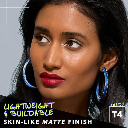 COVER FX Power Play Foundation - Shade T4 - Buildable Full Coverage - Waterproof Sweat-Proof Transfer-Proof - Natural Matte Finish - All Skin Types