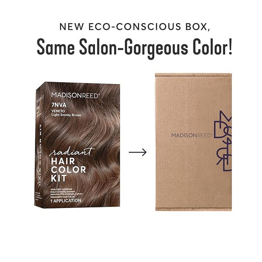 Madison Reed Radiant Hair Color Kit | 7NA Light Ash Brown (Arezzo Brown) for 100% Gray Hair Coverage | Salon Quality Permanent Hair Dye | PPD-Free & Ammonia-Free | (Packaging May Vary) 2 Pack