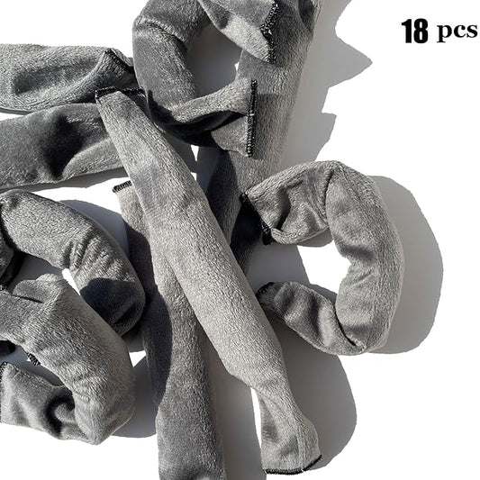 Aimin Hair Rollers Night Sleep Foam Hair Curler Rollers Flexible Soft Pillow Hair Rollers DIY Sponge Hair Styling Rollers Tools set (18 pcs gray) …