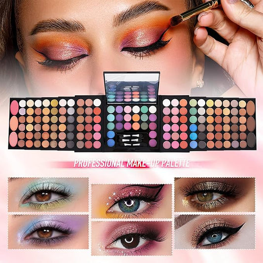 Eyeshadow Palette Cosmetics,Contour Palette Maquillaje Para Mujer,makeup Kit for Women Full Kit,With 142 Color Eyeshadow 3 Color Blush 3 Color Eyebrow Powder…