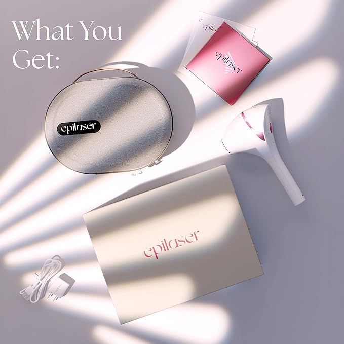 Epilaser At-Home Laser Hair Removal Device for Darker Skin, Safe, Intelligent, Clinical-Strength, Painless and Permanent Hair Removal for Face, Body, Bikini Line (Dark Skin)