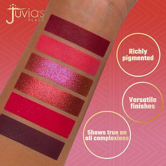 Juvia's Place Palette The Berries - Mauves, Deep Pinks, & Perfect Berry Hues, Professional Eye Makeup, Pigmented Palette for Eye Color & Shine, Pressed, Shades of 6