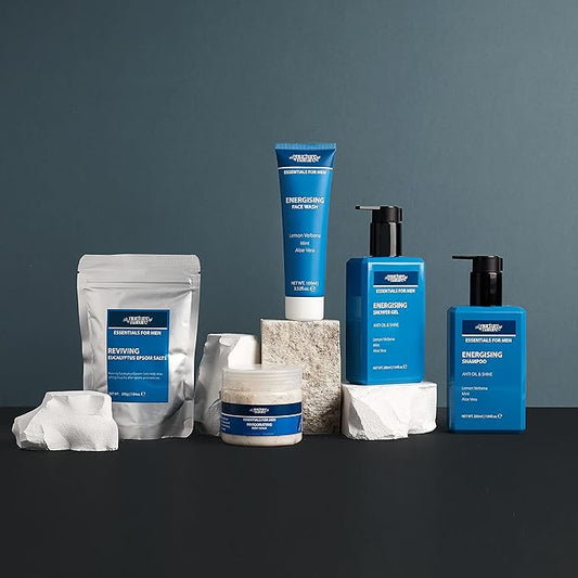 Nurture by Nature Mens Gift Set, Fathers Day Gifts, 5 x Men's Body Care Products Included, Gift Set Men, Mens Gift Basket, Men Body Wash Set, Men Bath Set, Self Care for Men, Men's Shower Kit