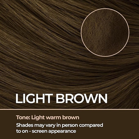 Keratin Hair Fibers for Men & Women - Fill In Fine or Thinning Hair, Instantly Thicker, Fuller Looking Hair (Light Brown 30g)