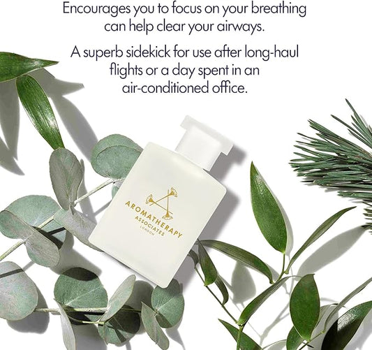 Aromatherapy Associates Support Breathe Bath and Shower Oil, Natural Body Oil to Clear Mind, Body and Spirit, Hydrating Body Oil Made with 3 Essential Oils (1.86 oz)