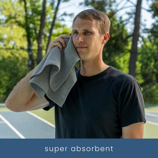 S&T INC. Microfiber Gym Towels, Yoga Towel for Home and Gym Bag, 16 Inch x 27 Inch, 3 Pack