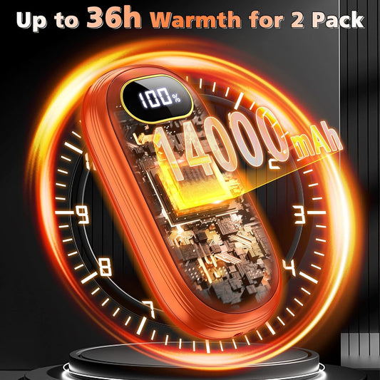 Hand Warmers Rechargeable - Electric Hand Warmers Rechargeable 2 Pack Heat Up to 131℉ with 18Hrs Warmth, Electronic Portable Pocket Heater for Golf Raynauds Camping, Gifts for Women Man