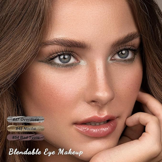 FOCALLURE 3PCS Cream Eyeshadow Stick Sets,Matte and Shimmer Eye Brightener, High Pigmented Crease-proof Pencil,Long Lasting Eye Shadow Highlighter Makeup,Buried Moonlight