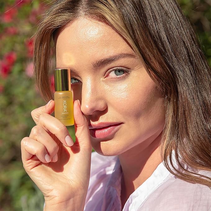 KORA Organics Noni Radiant Hydrating Under Eye Oil Roller, Smooth & Tone, Certified Organic, Cruelty Free Eye Serum - Delicate Eyebag Remover - Travel Essential for Puffy Face & Wrinkes - 0.34 Fl Oz