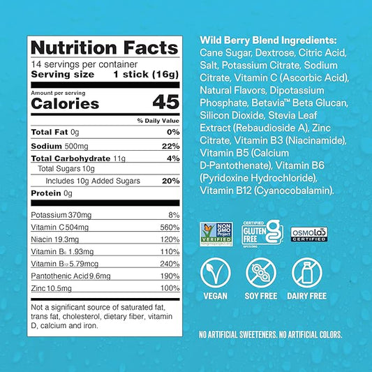 Liquid I.V.® Hydration Multiplier +Immune Support - Wild Berry Blend | Electrolyte Powder Drink Mix | 1 Pack (14 Servings)