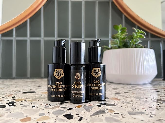 C60 Skincare - Age-Defying Antioxidant Protection - Reduce Wrinkles, Heal Skin, Non-Greasy - Face, Body, Bug Bites, Scarring - Organic Avocado Oil, 99.99% Pure (Regular, C60 Eye Cream)