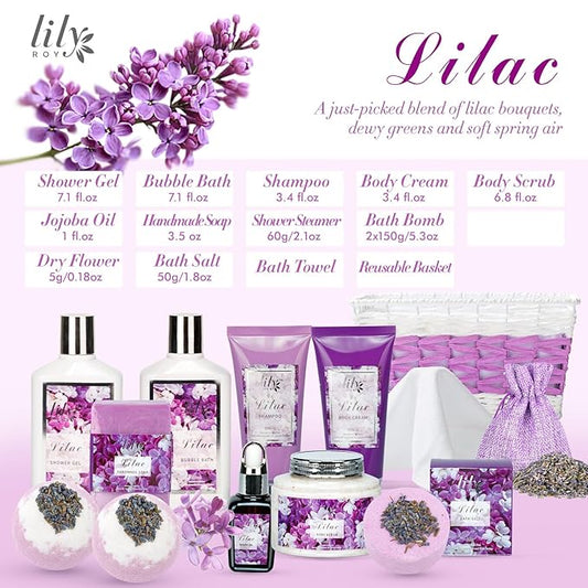 Bath & Body Gift Set for Mothers Day - Luxury 18-Piece Spa Gift Basket for Women, Pampering Bath Set with Bath Bomb | Christmas, Birthday Gifts, Perfect Holiday Gift for Her & Mom All Occasions