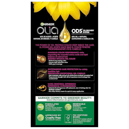 Garnier Hair Color Olia Ammonia-Free Brilliant Color Oil-Rich Permanent Hair Dye, 8.22 Medium Rose Gold, 2 Count (Packaging May Vary) (Pack of 2)