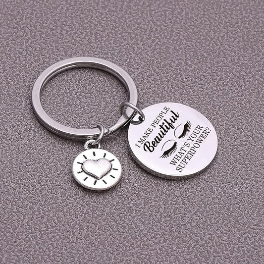 Beauty Salon Jewelry Lash Girl Gift Make Up Artist Gift Lash Girl Keychain Beautician Keychain Eye Lash Artist Gift Eyelash Keychain Beautician Appreciation Gift