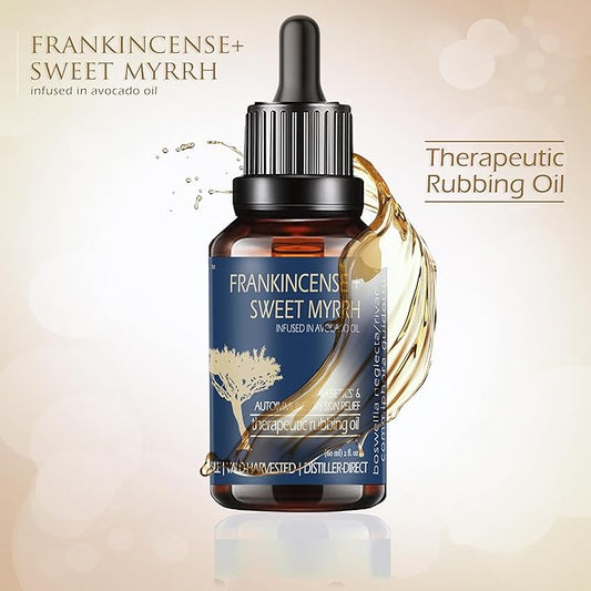 BALM OF GILEAD Neuropathy Frankincense & Sweet Myrrh Therapeutic Rubbing Oil - Instant Diabetic's & Autoimmune Dry Skin Relief & Repair, 2 fl oz