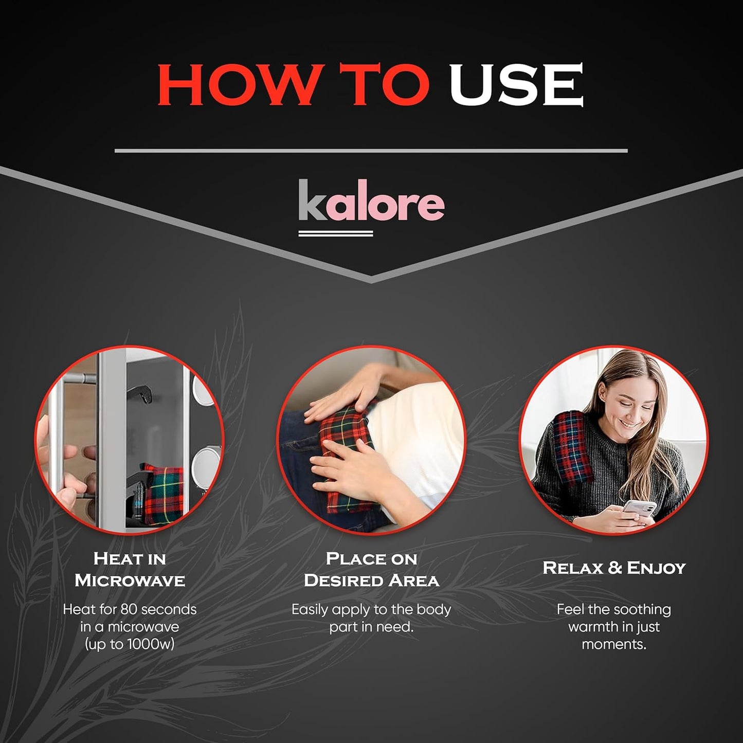 Microwavable Heating Pads for Winter Warmth, Back, Stomach & Head Comfort – Kalore Soft Cotton Tartan Neck Wrap – Even Heat Distribution Hot Compress Bag – Wheat Heat Pad XL – Unscented – Purple