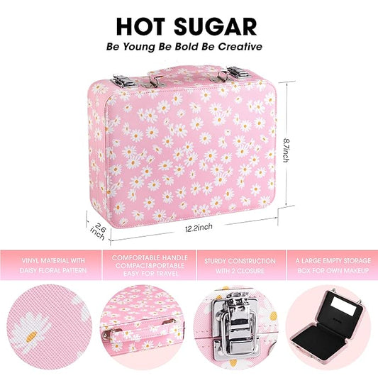 Hot Sugar Makeup Kit for Teenager Girls 10-12, All in One Beginner Makeup Kit for Women Full Kit, Teen makeup kit Cosmetic Gift Set on Birthday Christmas (PINK DAISY)