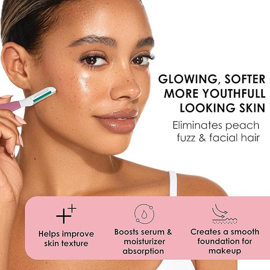 Japonesque Dermaplaner with Soothing Aloe Comfort Strip - Facial Dermaplane Razor, Skin Tool with Ultra Precision Blade for Facial Hair Removal and Exfoliation, 5pk