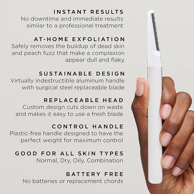 StackedSkincare Dermaplaning Replacement Blades - 3 Pack Face Razor Refills for Women, Peach Fuzz Remover and Exfoliating Tool, Fits StackedSkincare Dermaplane Tool