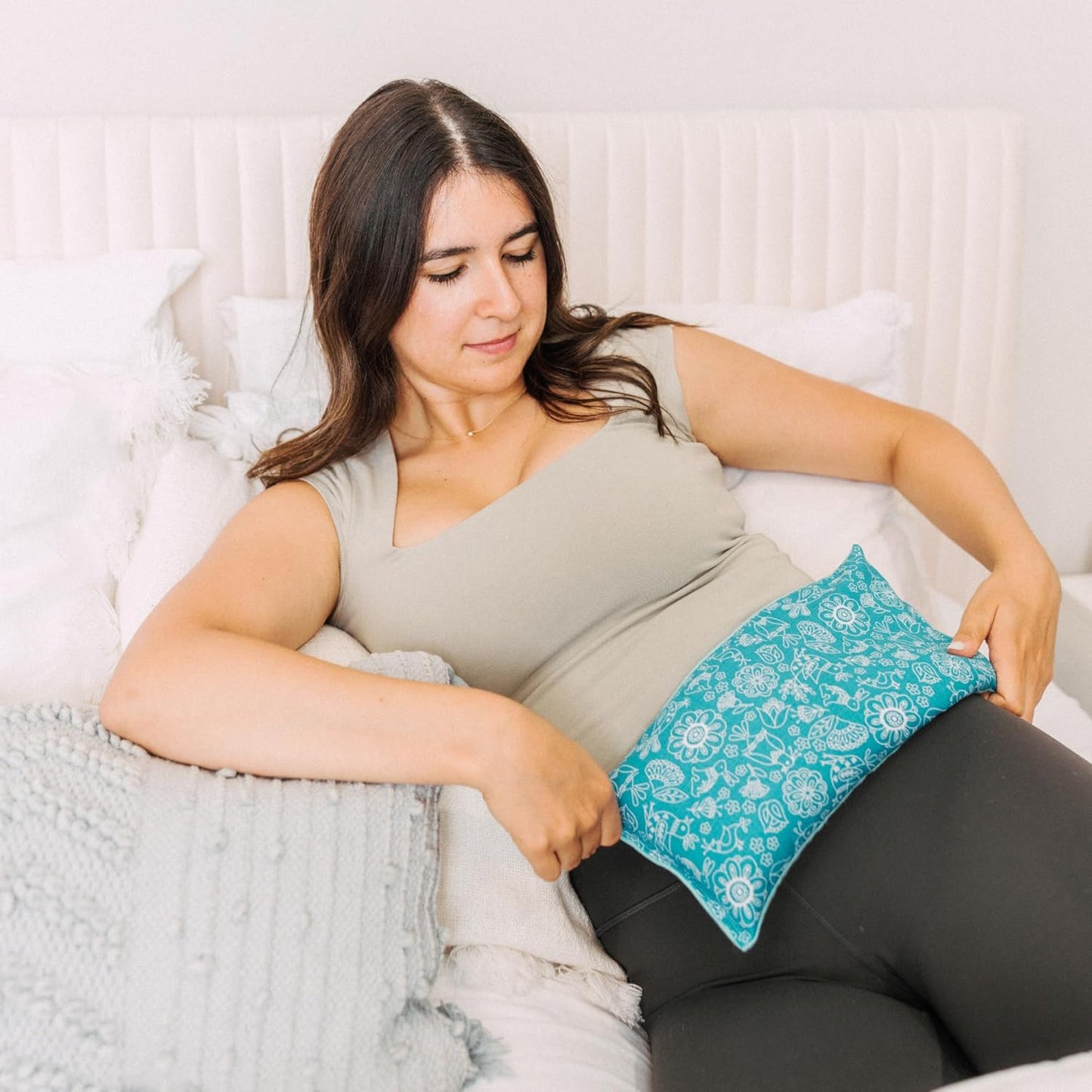 Microwave Heating Pad Filled With Flax Seed and Choice of Dried Herbs, Herbal Cold Pack, Good Size for Back Pain and Cramps, Hot and Cold Therapy, 6" x 12" (Yellow Hedgehog, Chamomile)