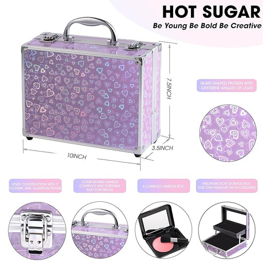 Hot Sugar Ultimate All-in-One Makeup Kit for Teen Girls, Basic Makeup Gift Set for Women - Create Stunning Looks with 52 Shades and Accessories (Purple Love)