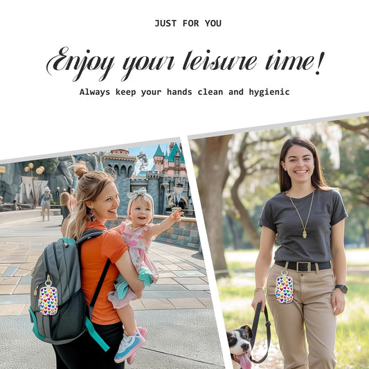 Love Heart Hand Sanitizer Spray Case, Hand Sanitizer Holder Zippered Pouch, Cute Fashion Accessory with Snap Hook for Glow Mist and Power Mist 1FL OZ