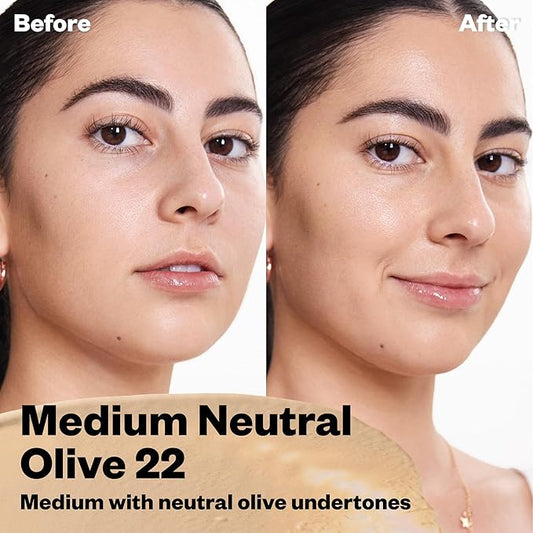 Kosas BB Burst Tinted Face Gel Cream - Supports Healthy Collagen, Smoothes Skin, Hydrates & Moisturizes - Lightweight Buildable Coverage - Medium Neutral Olive 22, (1 Oz/30 ML)