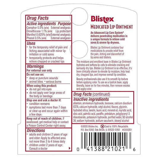 Blistex Medicated Lip Ointment 0.21 oz (Pack of 24)