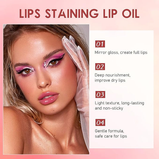 Lips Staining Lip Oil, Lips Staining Long-Lasting Moisturizing Lip Oil,Glossy Lip Stain (TAMARIND)
