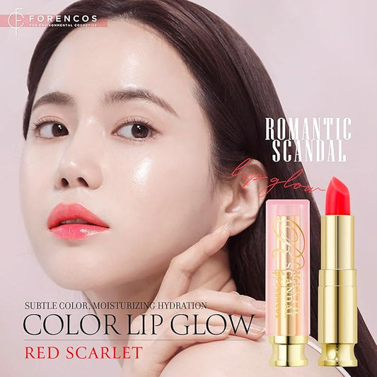 Tinted Lip Balm Hydrating 0.11oz, Glow Pink Shade, Glossy High Pigmentation, Sheer and Smooth, Mositurizing, Natural Color (Red Scarlet)