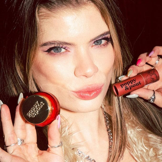 Poppy & Pout Cinnamint Jumbo Lip Balm | All Natural Lip Balms & Moisturizers | Hydrates with Beeswax, Vitamin E, Organic Coconut Oil | Cruelty-Free | Lip Balm in Recyclable Cardboard Tube