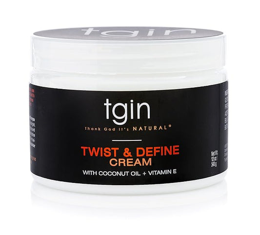 Thank God It's Natural tgin Twist and Define Cream, Hair Styling Cream - 12 Oz, Curly Hair - Paraben Free