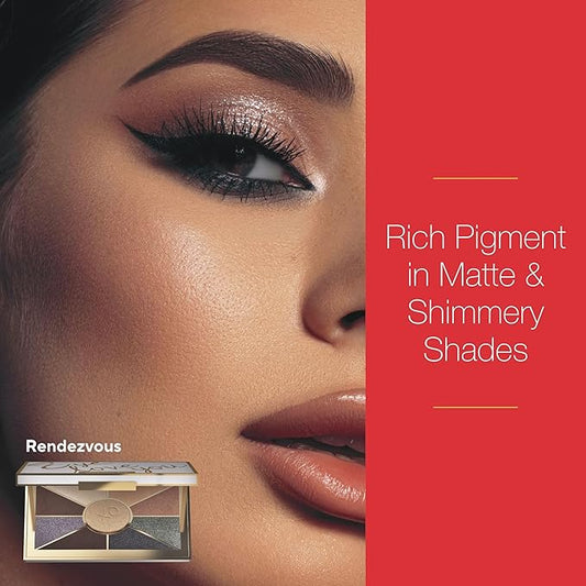 Mirabella Eye Love You Neutral Shimmer Eyeshadow Palette - Makeup Palette w/Ultra Pigmented Pressed Powders, Creamy Matte & Shimmer Brown Eyeshadow Shades - Rendezvous