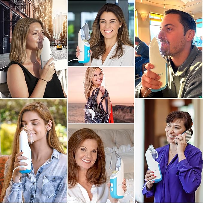 Mypurmistยฎ Essential Kit Plus Handsfree Strap - Steam Inhaler, Personal Handheld Instant Ultrapure Steam - Sinus Congestion Cold Cough Relief Vocal Care Skincare (Plug-in)