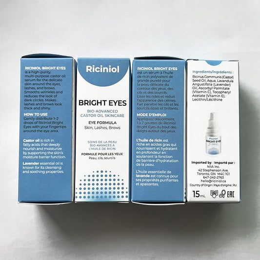 Bright Eyes -Bio-Advanced Castor Oil Ointment Eye Formula for Skin, Lashes, and Brows, 15 ml, Pack of 1