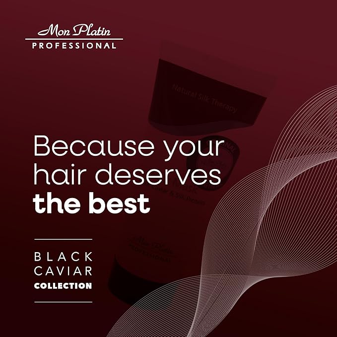 Mon Platin Professional Hair Mask, Black Caviar & Natural Silk Therapy, Deep Conditioning Hair Mask for Dry, Colored Hair, 100ML