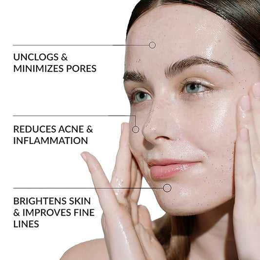 NAELI AHA/BHA Exfoliating Face Wash - 10% Glycolic Acid & Salicylic Acid Cleanser, Anti Aging Acne & Wrinkle Reducing Facial Exfoliant, Pore Minimizer & Brightening Gel, 4 oz