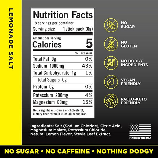 LMNT Zero Sugar Electrolytes - Lemonade | Drink Mix | 18-Count