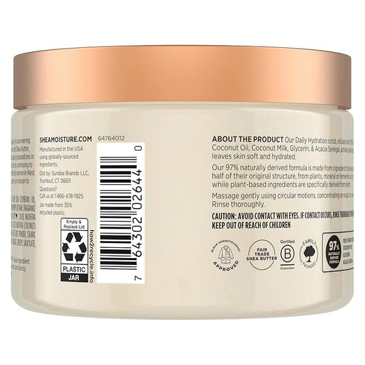 SheaMoisture Shea Sugar Body Scrub For Nourish And Replenish Skin Virgin Coconut Oil Daily Hydrating Body Scrub With 24h Shea Moisture Nutrients 12 oz