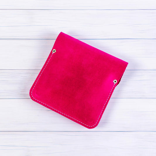 Leather Manicure Set Case Grooming Kit Organizer (Fuchsia)