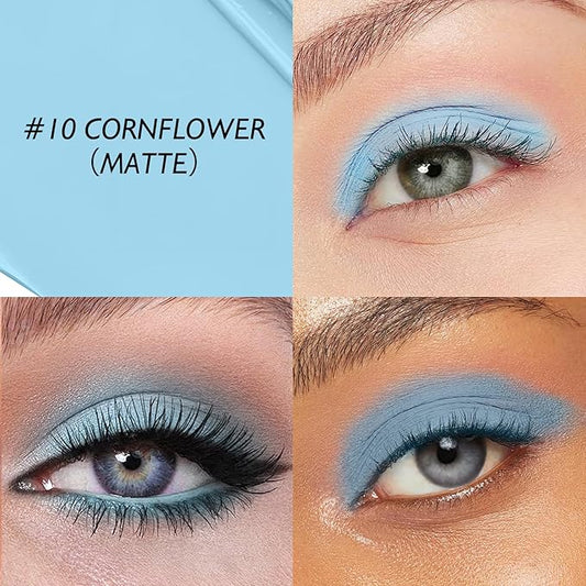 Eyeshadow Stick Matte Eye Shadow Pencil Cream to Powder Eye Brightener Crayon Long-Lasting Single Eyeshadow Buildable & Blendable High Pigmented Eye Liner Makeup for Women, 10 CORNFLOWER