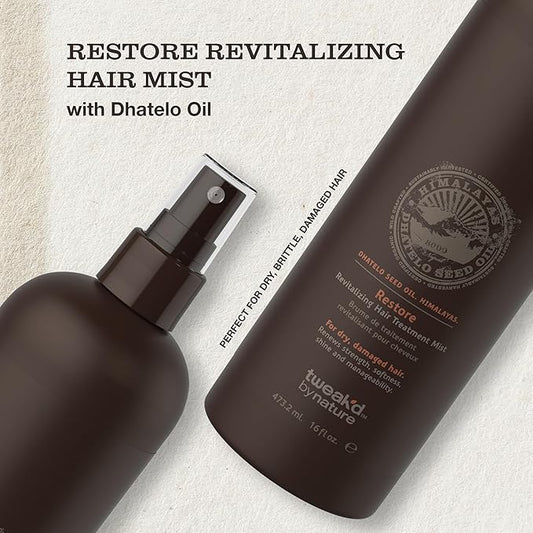 Tweak’d by Nature - Restore Revitalizing Hair Treatment Mist, Strengthens and Protects Hair for Soft Feel and Healthy Shine, Cruelty Free (16 ounces)
