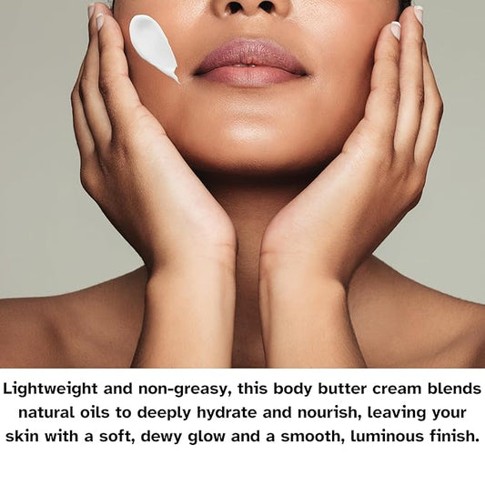 Ultra Moisturizing & Hydrating Body Butter Cream with Botanical Oils, Natural Ceramides, Hyaluronic Acid, Squalane, Cupuacu & Mango Butters-Heal, Soften & Repair Dry Skin 8oz
