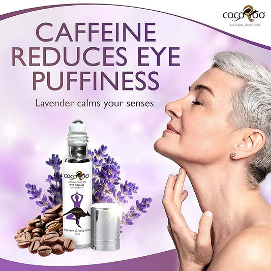 Caffeinated Eye Serum, Nutrient-Dense, 100% Pure, Natural & Vegan (Lavender)