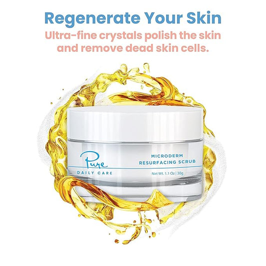 MicroDerm Resurfacing Scrub - Exfoliating Polish Crystals At-Home MicroDermabrasion Vitamin A & E Squalane