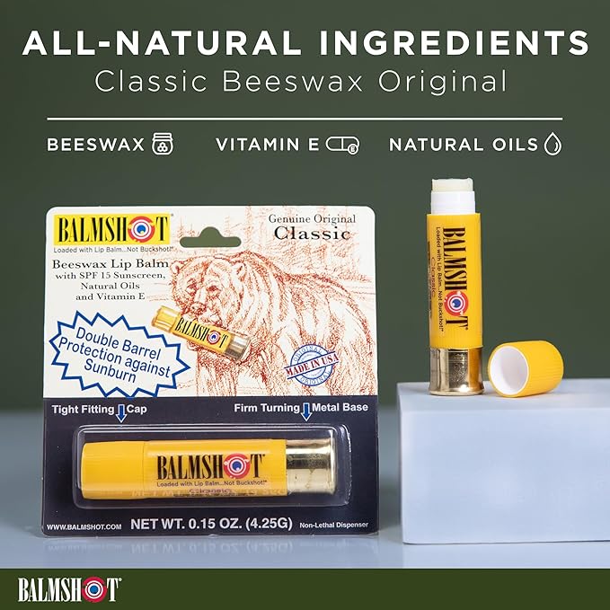 BALMSHOT Lip Balm Two Pack of Classic & Pure Pink