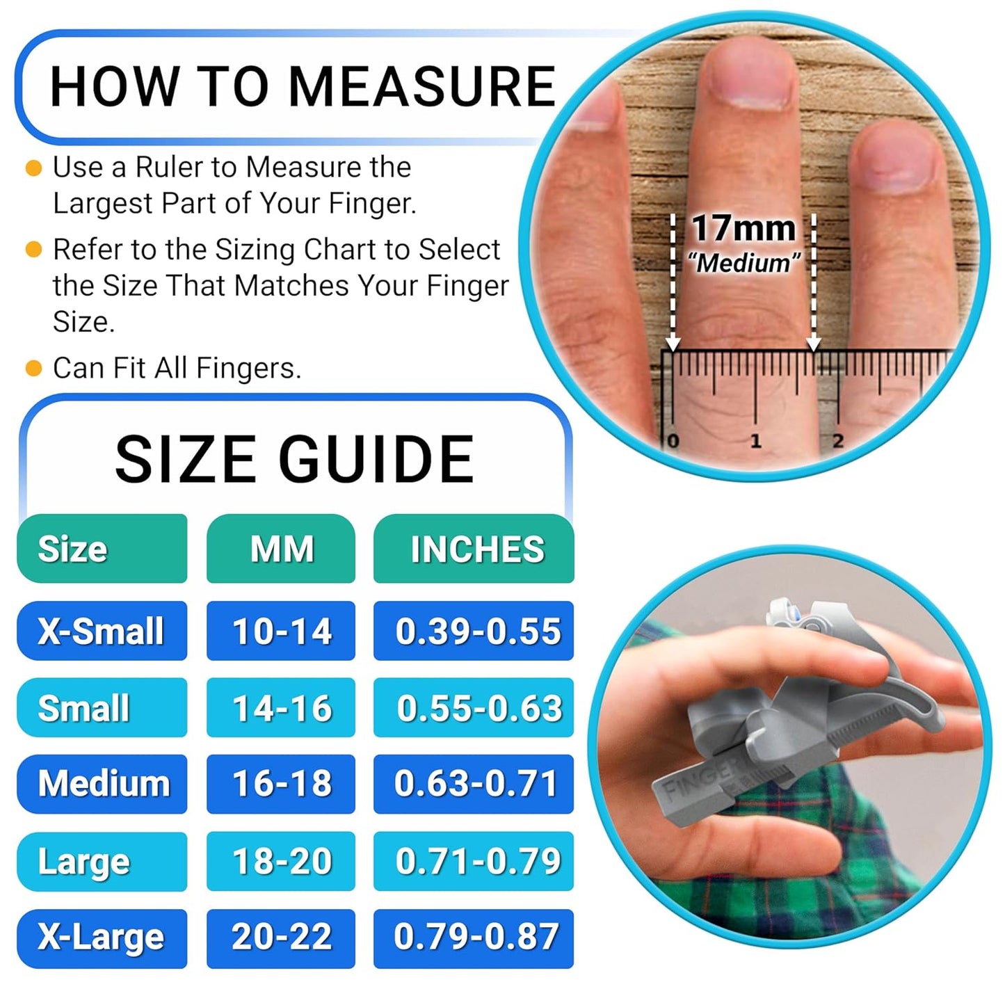 Finger Straightener | PIP Extension Orthosis/Splint For Bent Fingers, PIP Flexion Contractures | Adjustable Joint Stretcher Device | Made in USA | Black/Small