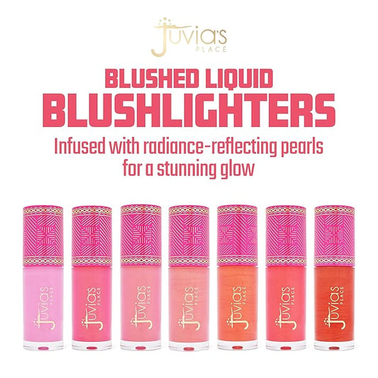 Juvia's Place Blushed Liquid BlushLighter Rosey Posey Glow - Liquid Blush for Cheeks with Luminous Glow, Long-Wearing, Buildable & Highly-Pigmented Makeup Blush, Easy to Blend Liquid Blush