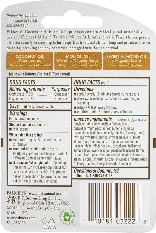 Palmer's Coconut Oil Formula Lip Balm with SPF 15, 0.15 Ounce